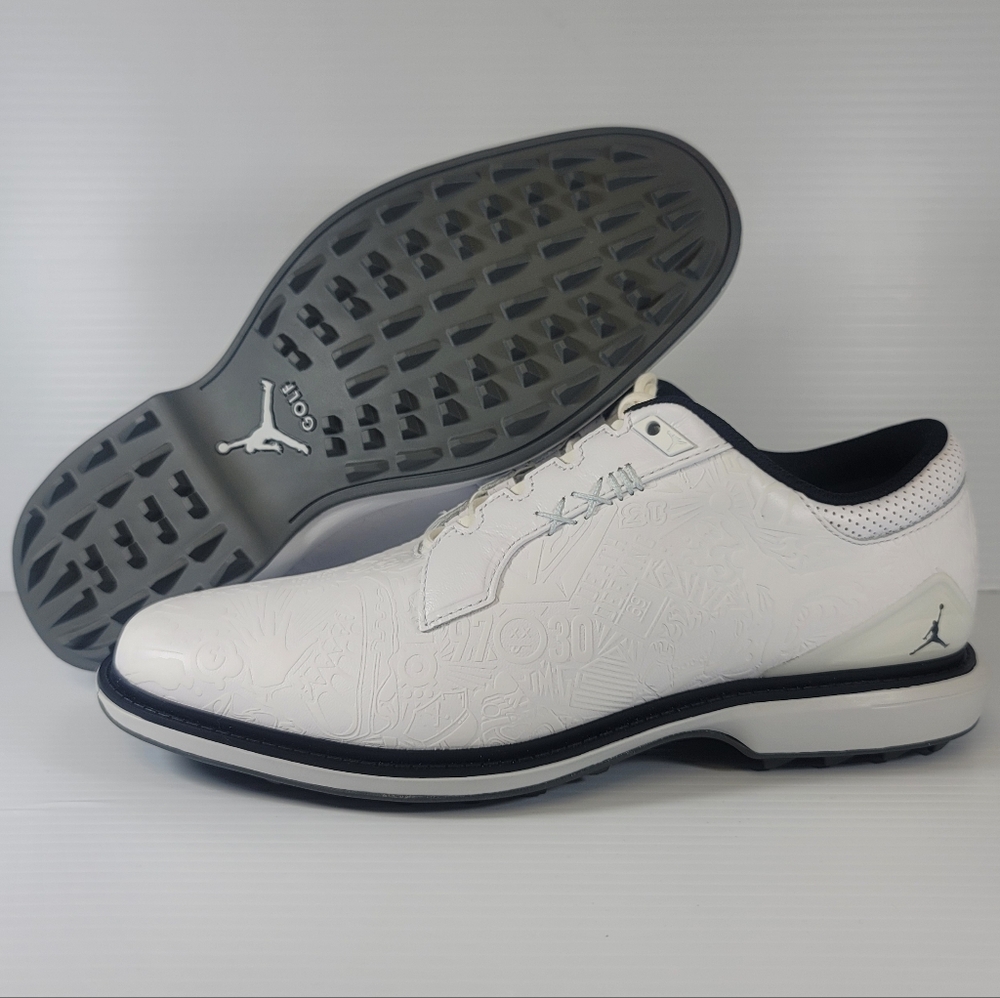 Nike Air Jordan ADG 5 Low White Black Golf Shoes Mens Size 10 FQ7874-102 New